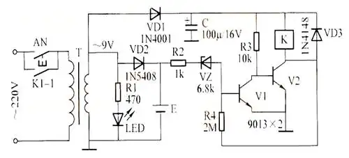 6v手提灯自动充电器电路