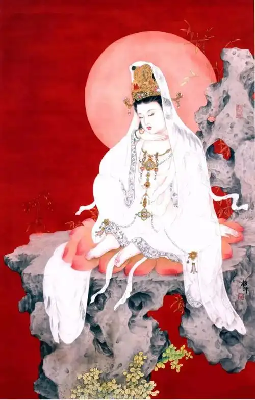 图文教程 | 工笔画《岩户观音》设色步骤