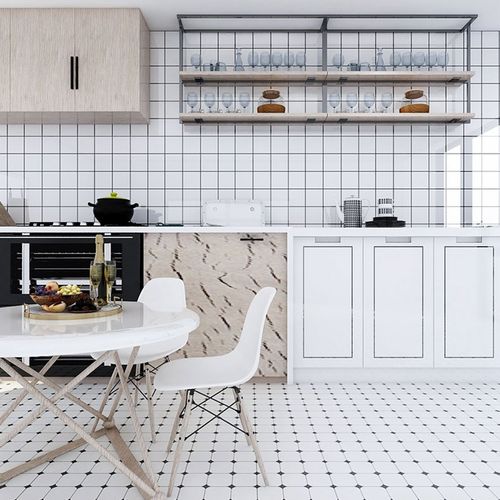 纯色黑白凹凸格子面包300x600厨房卫生间墙砖网红釉面砖