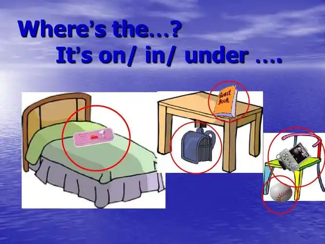 its on/ in/ under ….