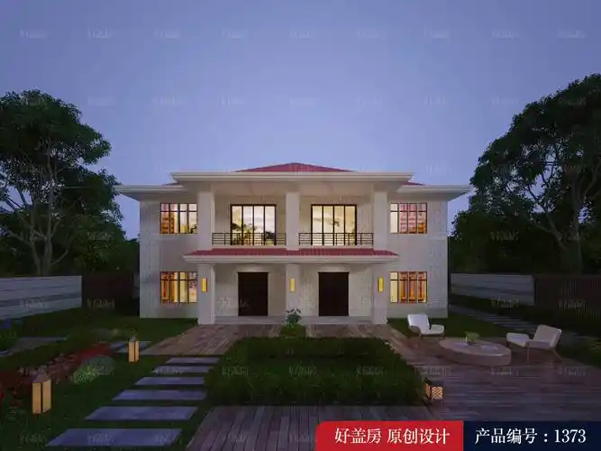 外形简约耐看,红色色屋顶与米黄色外墙搭配,让人感觉到温暖!