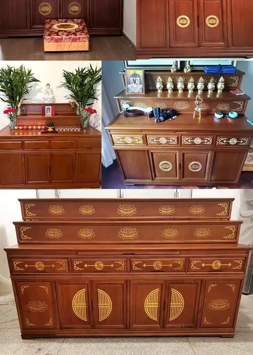 实木三层供桌佛台家用新中式多层神台藏式阶梯式供台现代佛堂佛龛