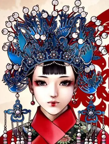 东方神韵.青衣.花旦.戏曲.京剧.妩媚.国剧.手绘插画.