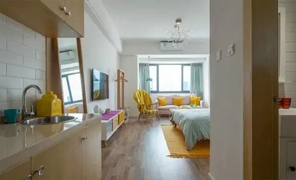 30平米小公寓,装修设计简洁,配色活泼可爱,令人羡慕的单身生活_手机