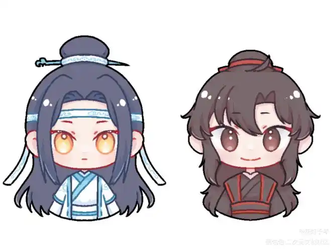 魔道祖师忘羡蓝忘机魏无羡q版绘画作品