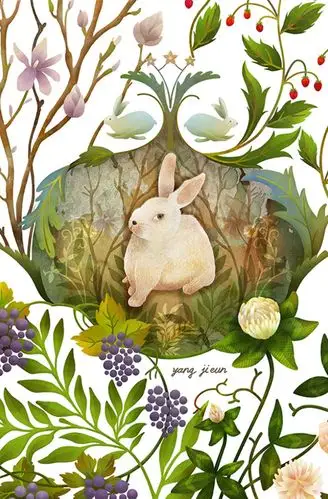 兔子插画可爱萌line换不完的手机壁纸