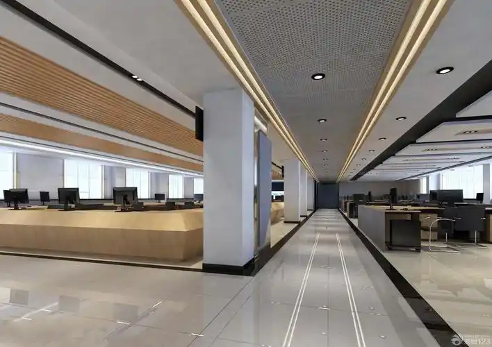 大气简约风公司办公室过道吊顶装修效果图片