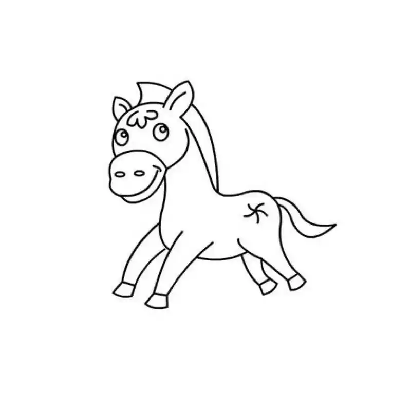 马简笔画/素材/儿童画/创意美术 可爱的小马来啦 #简笔画