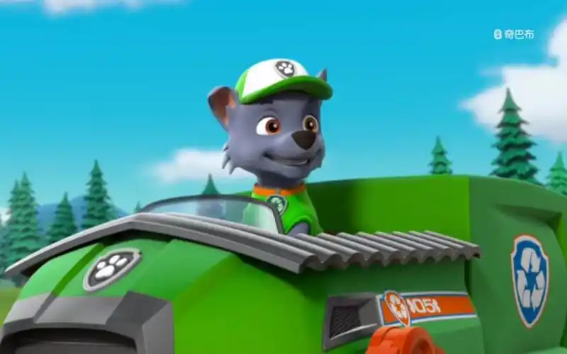 汪汪队立大功里面的灰灰正在运输木材的图片