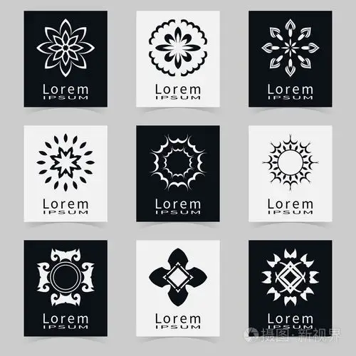 抽象对称几何形状商业图标标志收藏品