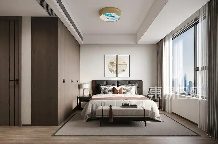 >首页>装修案例>首开龙湖·云著199平四居新中式风格>更多卧室装修