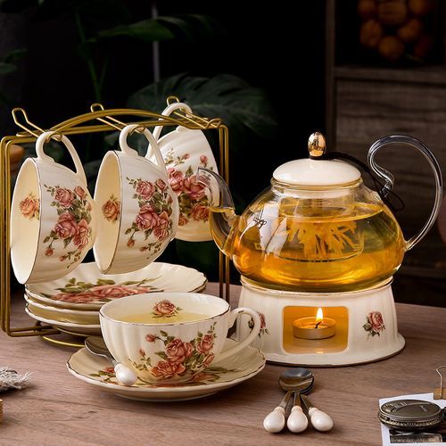 花茶英式下午茶茶具茶杯套装陶瓷玻璃欧式水果花草茶具