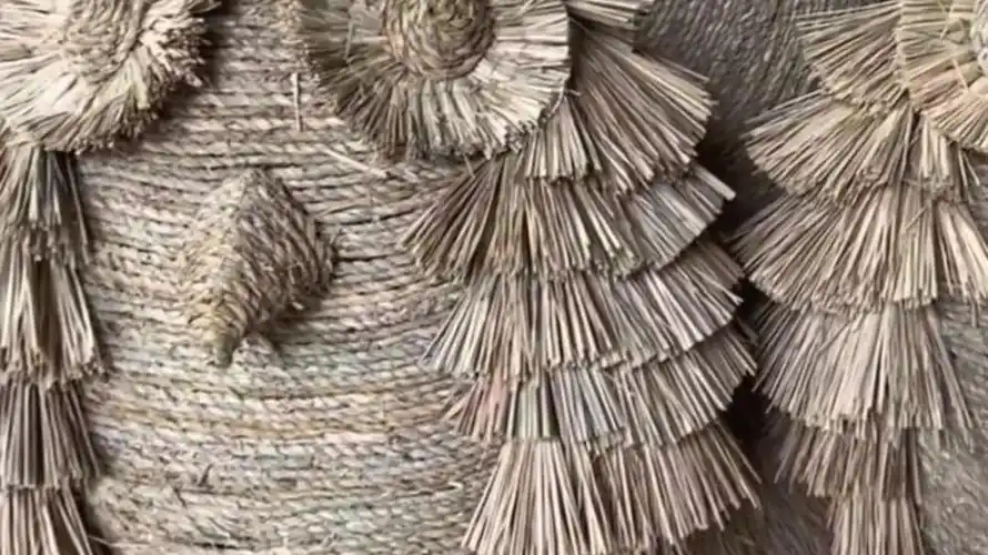 稻草猫头鹰 稻草艺术节 可来图定制 稻草编动物 仿真稻草工艺品 稻草