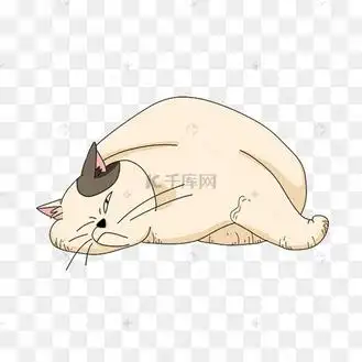 卡通趴着睡觉猫咪