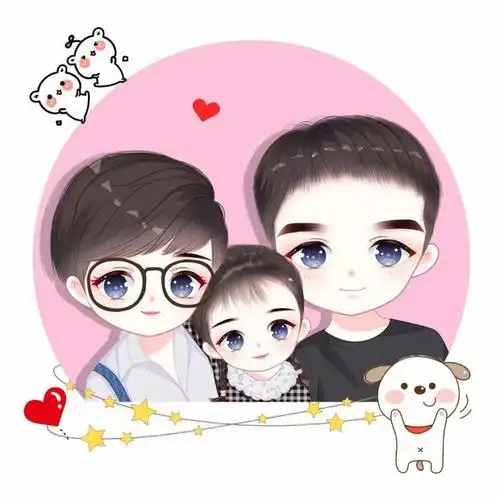 一家三口用什么微信头像试试手绘头像个性精致