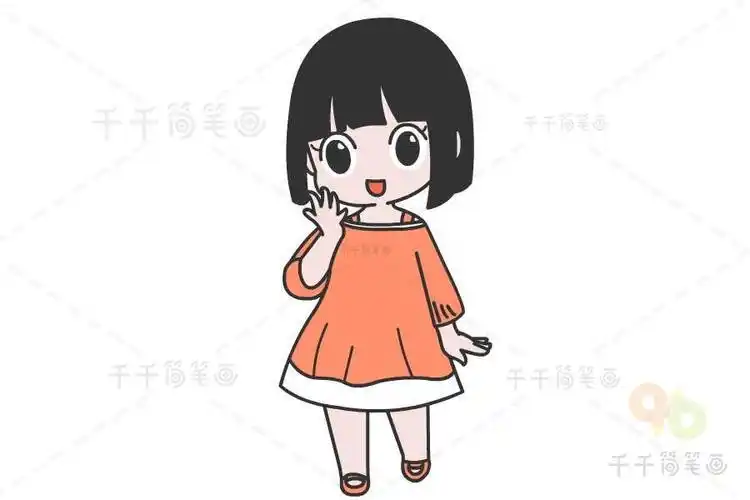 简笔画人物少女简单又漂亮女孩简笔画