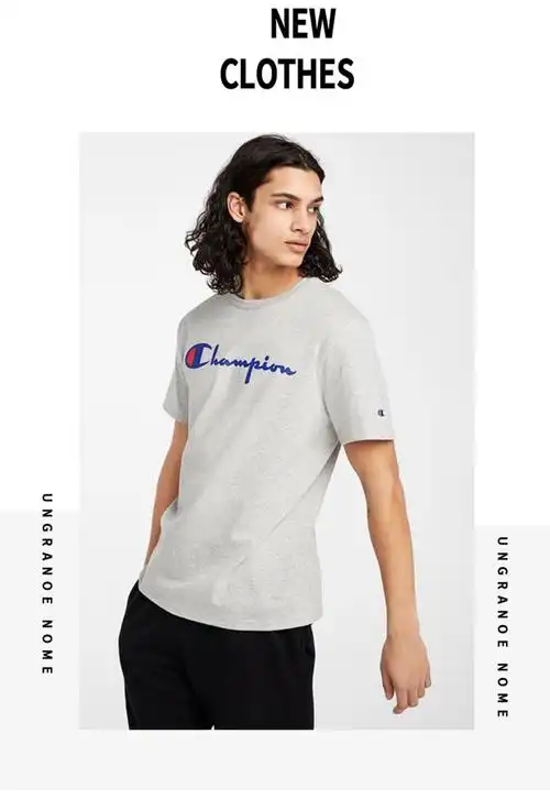 香港仓发货champion冠军男装春夏美版潮字母休闲圆领短袖女t恤情侣款