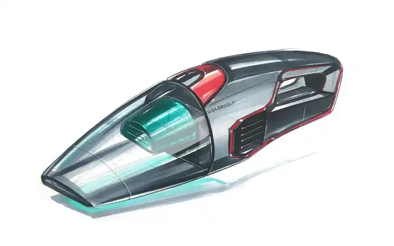 工业设计手绘/产品设计手绘——吸尘器马克笔上色