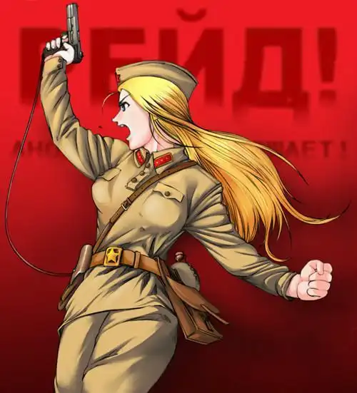 以二次大战时期德国和美军为题材的漫画占到主要部分,描写苏联军队的