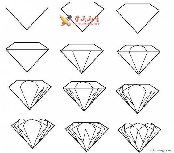 怎么画钻石简笔画钻石的画法教程