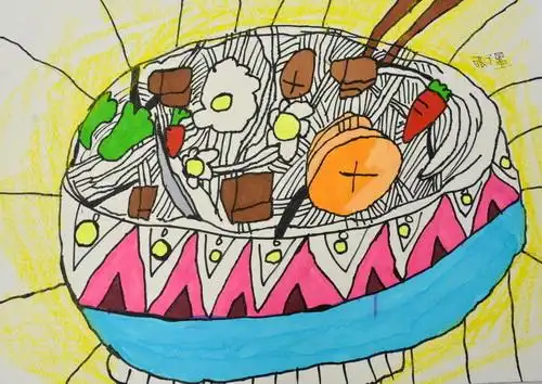 《美味的牛肉面》/儿童书画作品《美味的牛肉面》欣赏_中国少儿美术网