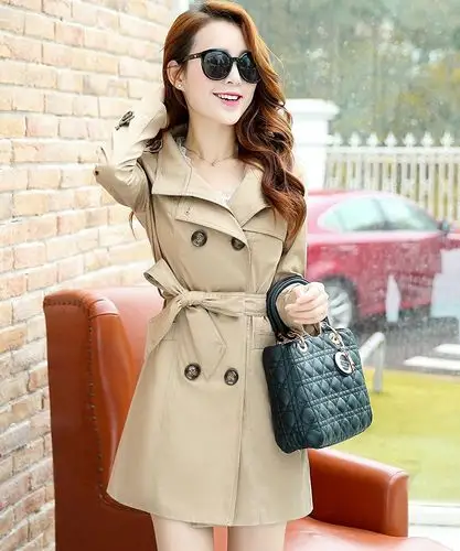 风衣女 气质显瘦上衣ol外套女 女式 jk1060 【veocf 洛天】 服饰箱包