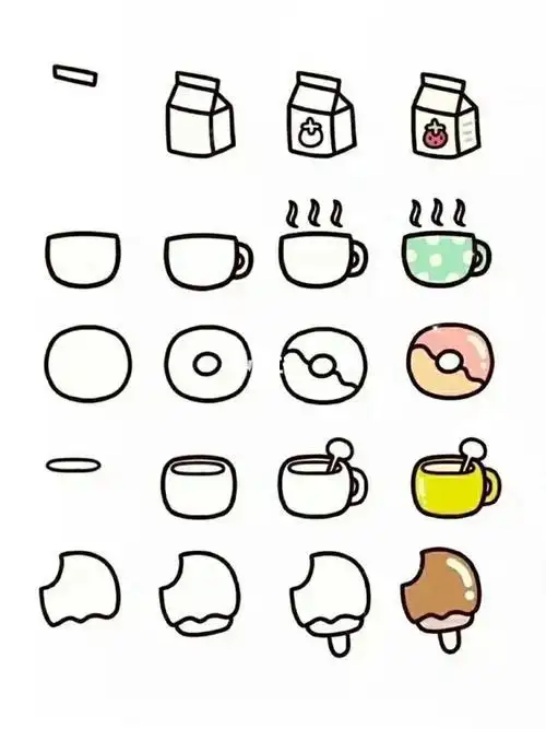 《儿童简笔画大全10000简笔画食物可爱食物简笔画画法大全这些可爱的