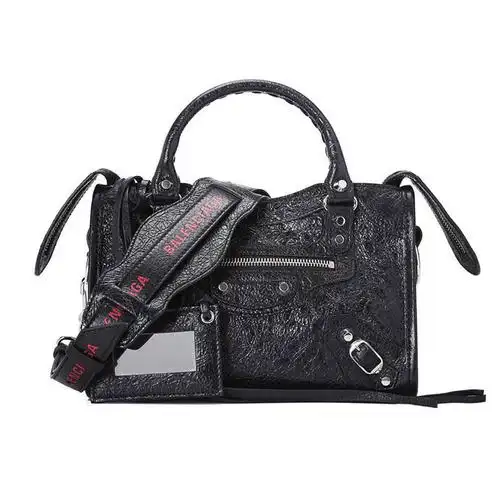 balenciaga巴黎世家女包铆钉迷你city羊皮机车包300295视频