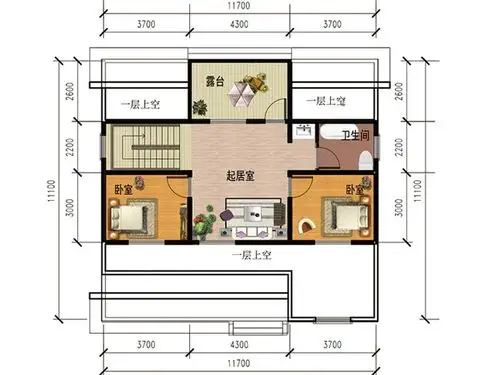 11米x12米都市农庄钢架小别墅户型图