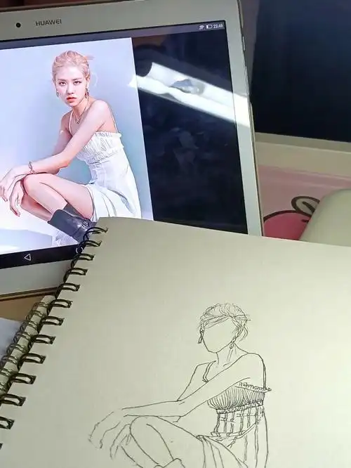 线性人物手绘rose朴彩英3