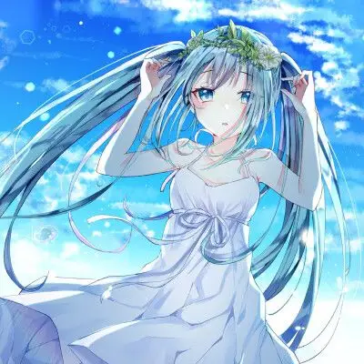 二次元蓝发蓝瞳少女