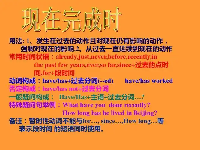 中学英语时态-现在完成时