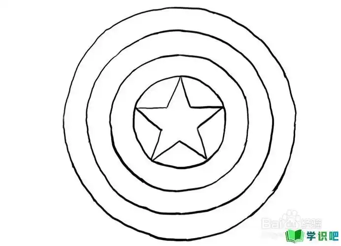 简笔画怎么画美国队长的盾牌? 第6张