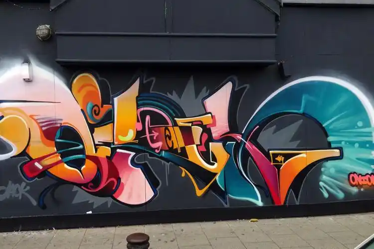 创意涂鸦墙体彩绘手绘墙绘壁画