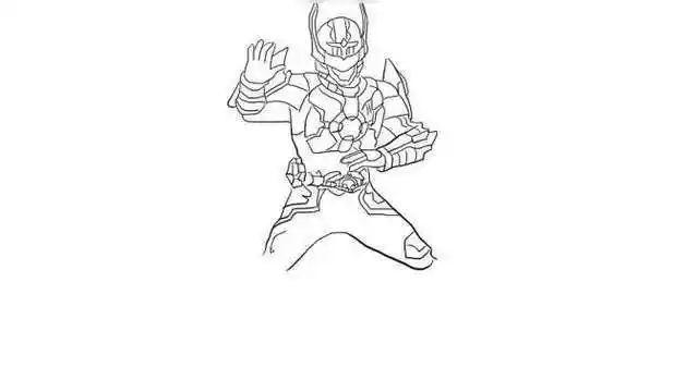 画铠甲勇士刑天简笔画