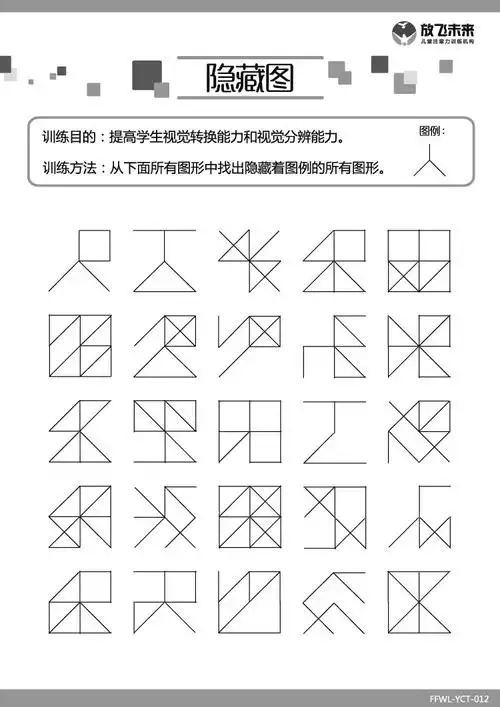 注意力视觉分辨训练教具图卡:隐藏/隐蔽图 找相同 找不同 学习力
