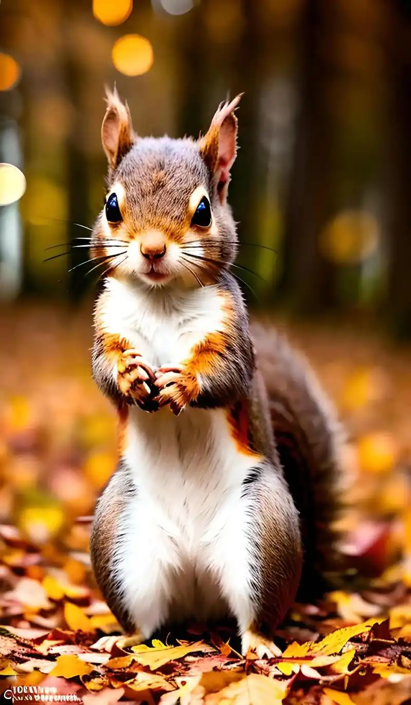 秋日里的可爱松鼠.森林中的小精灵#秋天 #松鼠 取图#火火壁 - 抖音