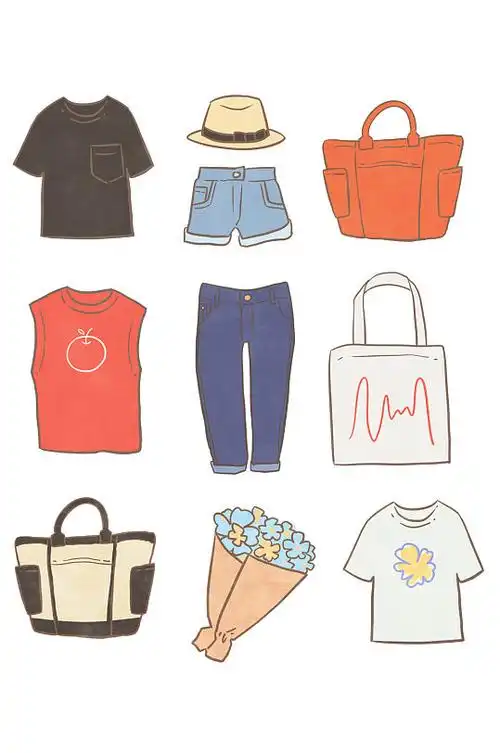 夏季卡通服饰衣服装饰素材图案免扣元素