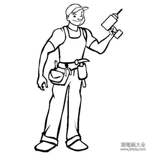 人物简笔画勤杂工简笔画图片