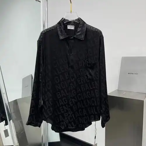 巴黎世家黑色满印字母logo衬衫