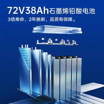 雅迪e8s冠能二代电动车72v 38a石墨烯电池长续航长跑王电瓶车 - 券