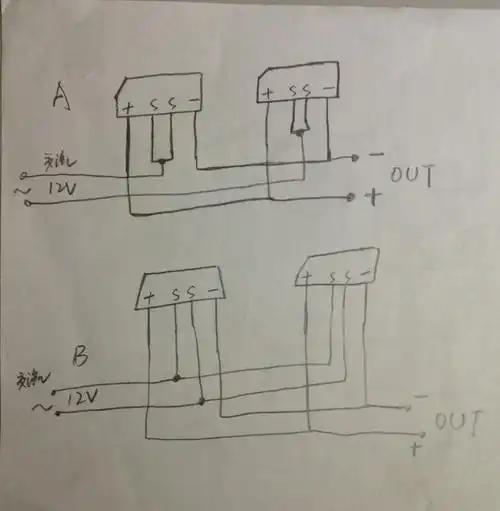整流桥并联的功率那个大?请问下图哪一种方法功率大?详细介绍下?