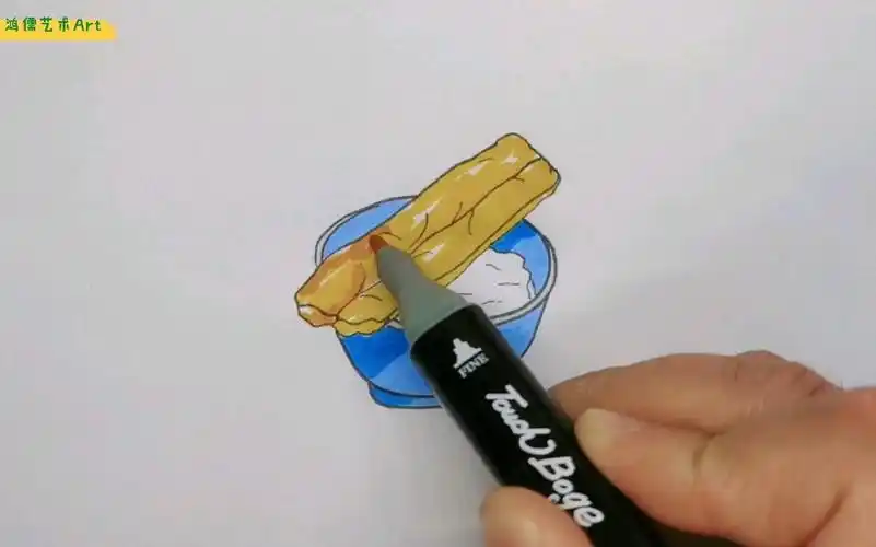 早餐豆浆油条简笔画,快来试试吧