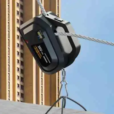 自动爬绳机电动上升器充电式锂电葫芦便携无线遥控小型装空调吊机