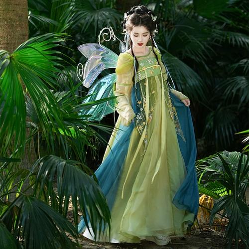 花朝记|夏蝉|春夏出游拍照亲子汉服|唐汉元素圆领衫齐胸裙披帛