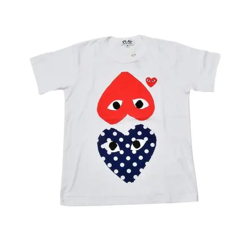 自营comme des garcons play 川久保玲女款波点红心短袖t恤 白色 s