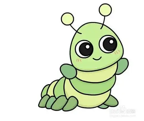 卡通毛毛虫简笔画