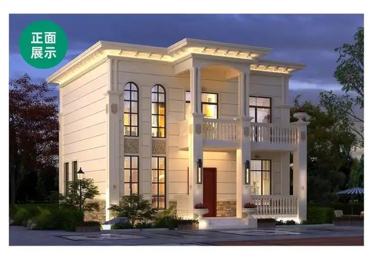 100平米农村二层欧式平顶别墅设计图,爱了爱了