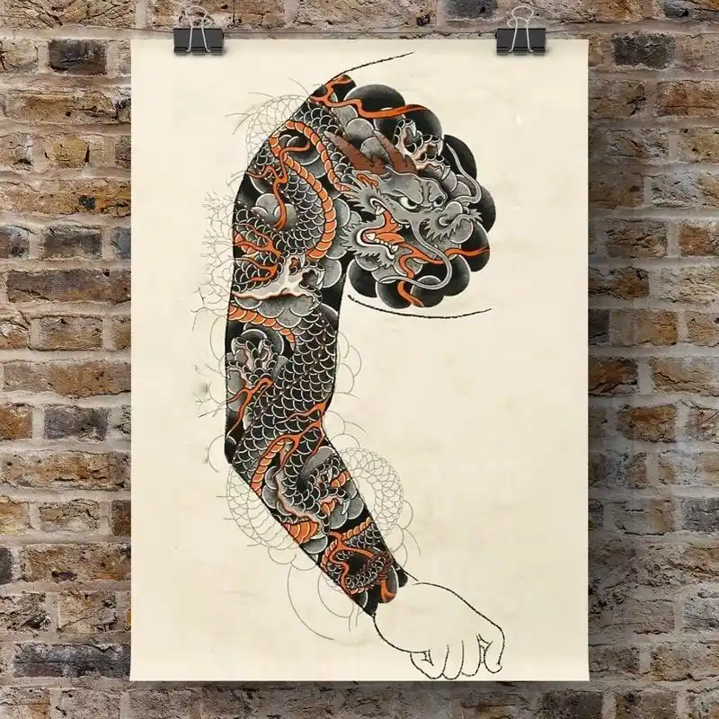 精品花臂半甲.#日式老传统 #日式花臂 #每一帧都是热爱 - 抖音