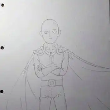 临摹第12幅画—一拳超人琦玉